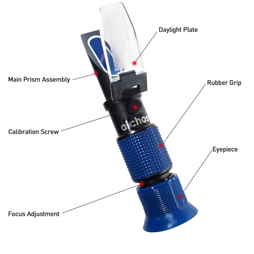 0-80% Brix Meter Refractometer for Measuring Sugar Content in Fruit, Honey, Maple Syrup and Other Sugary Drink, with Automatic Temperature Compensation Function