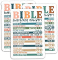 (3PCS) Bible Emergency Numbers Sticker Nutrition Facts Sticker Christian Faith Sticker, Bible Verse Sticker, Waterproof Vinyl Decal for Books Laptops Tumblers Water Bottles and More, Size 3" x 2.1"