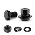 1/4-20 x 1/2" Hex Head Screw Bolt, Nuts, Flat & Lock Washers, 20Pcs 18-8 (304) Stainless Steel, Fully Threaded, Black Oxide by SG TZH