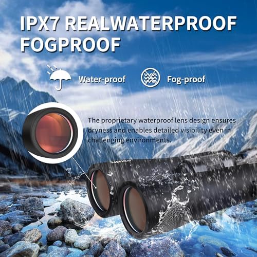 12x50 HD Binoculars for Adults High Powered with Upgraded Phone Adapter, Large View Binoculars with Clear Low Light Vision, Lightweight IPX7 Waterproof Binoculars for Bird Watching,Hunting,Travel