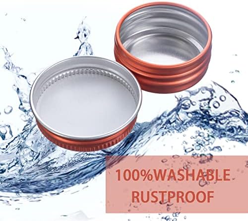 0.5 oz Screw Top Aluminum Tin Jar with Screw Lid and Blank Labels (Orange - Pack of 32)