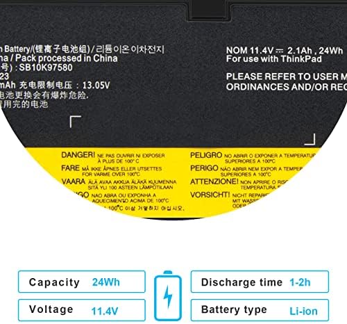 01AV423 01AV452 Laptop Battery Replacement for Lenovo ThinkPad T570 T580 T470 T480 P51S P52S TP25 A475 A485 01AV422 01AV424 01AV490 4X50M08810 SB10K97579 SB10K97580 SB10K97581 SB10K97597 - 11.4V 24Wh