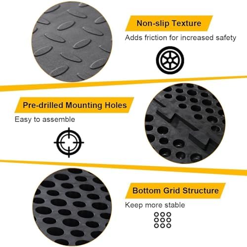 1.2" Rise Rubber Threshold Ramp for Doorways,Non-Slip Surface for Wheelchair Scooter Stroller,1500 LBS Capacity,Cuttable and Adjustable Size