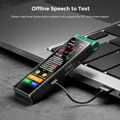 136GB Digital Voice Recorder with Playback, Innioasis R1 Full Touchscreen Voice Recorder with AI Intelligent Transcription and Bluetooth, Voice Activated Sound Audio Recorder Device with Mic (Green)