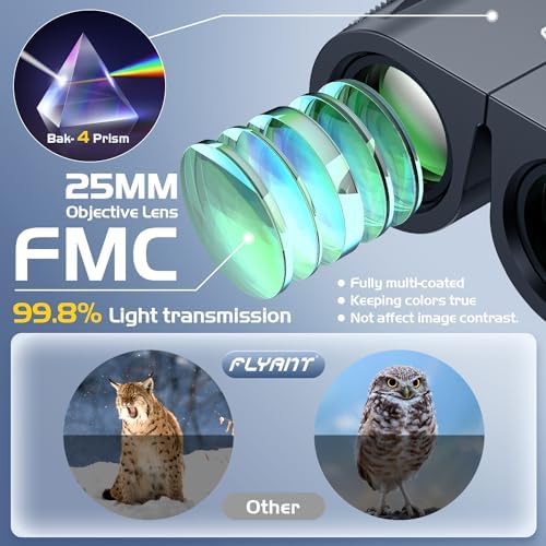 12X25 High Powered Binoculars for Adults, Waterproof Compact Binoculars with Clear Low Light Vision, Small Binoculars for Bird Watching, Hunting, Travel, Concerts
