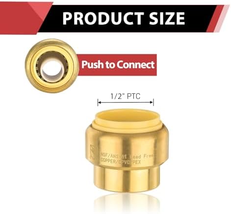 (Pack of 10) EFIELD 1/2 Inch Plug End Cap Push-Fit Fitting to Connect Pex, Copper, CPVC, with a Disconnect Clip Tool