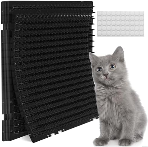 12 Pack Black Cat Spike Mat - 16" x 13" Scat Mat for Cats with 1" Spike is A Perfect Cat Scat Mat for Indoor & Outdoor Cat Repellent to Deter Feral Cats & Dogs