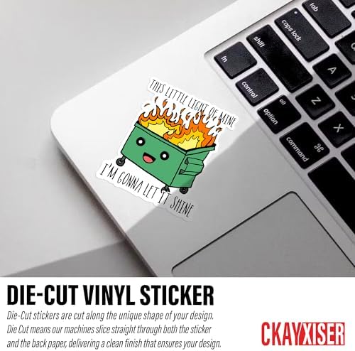 (3 Pcs) This Little Light of Mine I'm Gonna Let It Shine Sticker Funny Dumpster Fire Meme Sticker 2" Sticker Waterproof Vinyl Sticker for Laptop, Water Bottle, Tumbler Sticker Gifts for Her 2 Inches