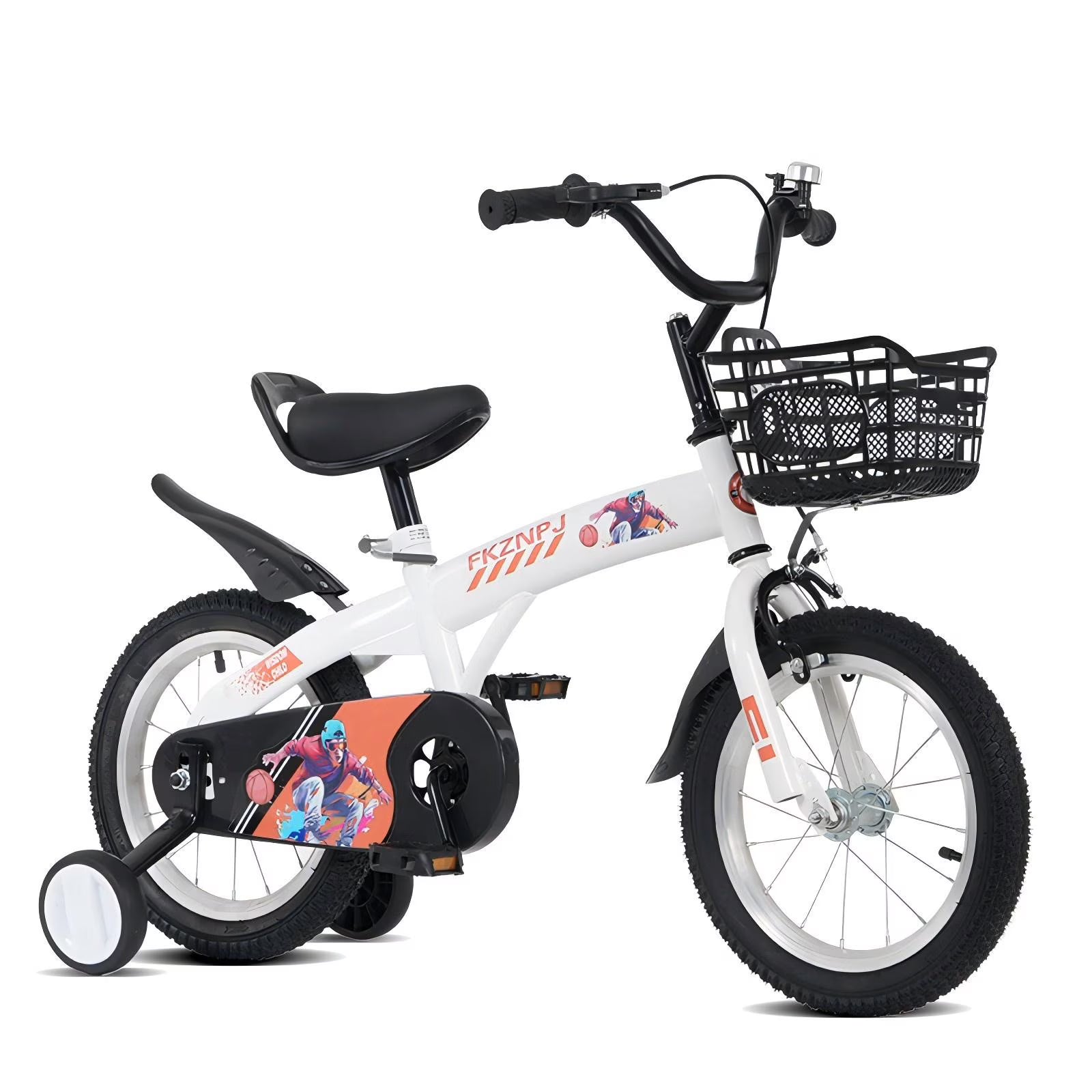 Baprem 18" Girls Bike for 5-9 Years Old Kids, Cute Kids Bike with Training Wheels, Steel Frame Sporty Children Bicycle, Pink