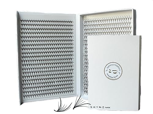 1000 fans 7D 0.05 Wispy Premade fans Mixed Lengths 9-16mm Volume loose Lashes C D Curl Handmade Fan eyelash extensions Kimeyelashes promade fan Double Spikes (Curl C, 7D - 0.05 - FishTail 1000f)