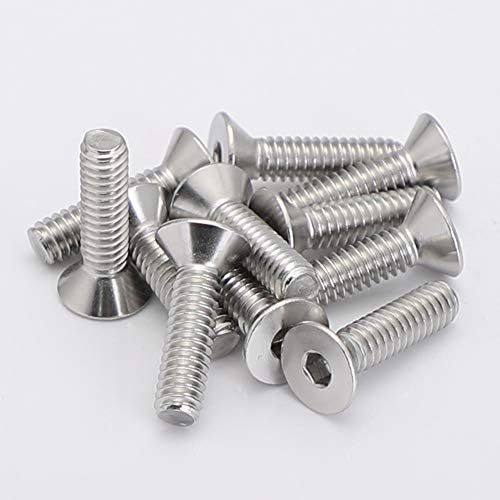 1/4-20 x 2" Flat Head Socket Cap Screws, Allen Socket Drive, Stainless Steel 18-8 (304), Full Thread, Bright Finish, 25 PCS