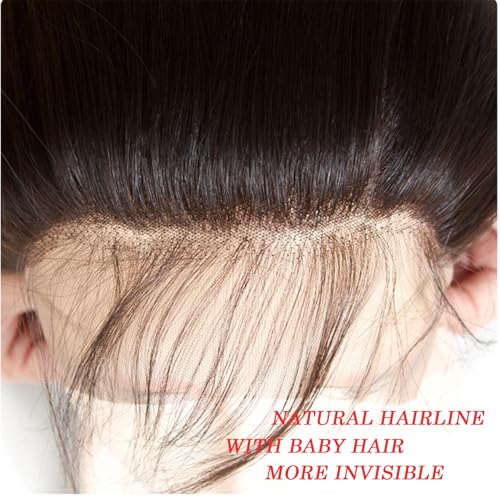 13x4 Lace Frontal Human Hair 10 Inches Body Wave Human Hair Frontal Can be Curly and Dyed 100% Human Hair Lace Frontal With Baby Hair(10Inches Natural Black)