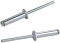 100 PCs 1/4'' x 1/2''Aluminum Blind Rivets, Pack of 100 CT 6.4mm x 13mm Pop Rivets with Aluminum Grip and Steel Mandrel