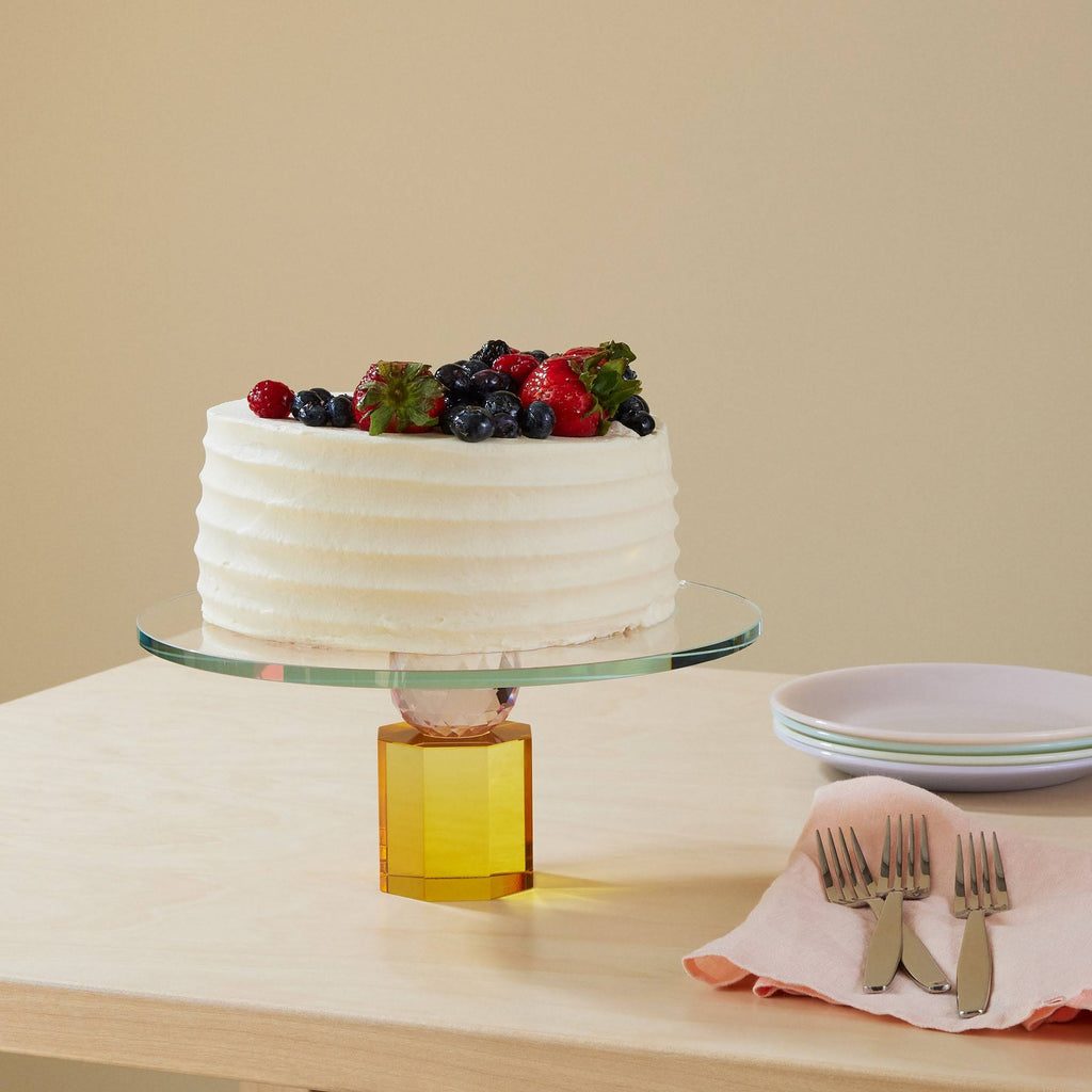 Faceted Crystal Cake Stand