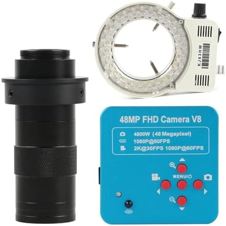 1080P 60FPS 2K 4800W 48MP HDMI USB 16G TF Industrial Electronic Digital Video Microscope Camera Magnifier for Phone PCB Repair(LED with 130x-01)