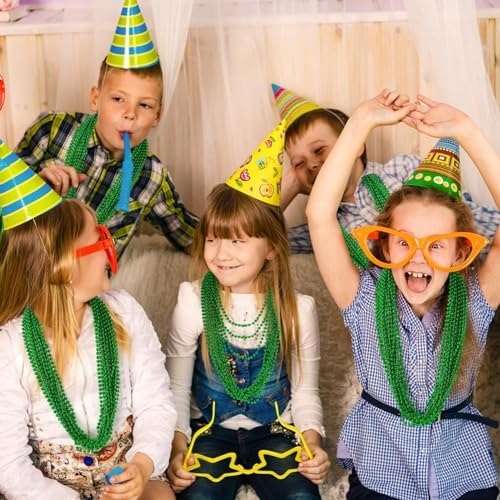 144PCS St Patricks Day Necklace, St. Patrick's Day Bead Accessories Bulk, Irish Saint Patrick Day Beads Necklaces, Parade Throw Accessories for Mardi Gras St. Patricks Christmas Decorations