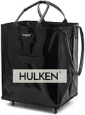(Large, Black Reusable Rolling Tote & Rolling Shopping Bag with Wheels - Wheeled Tote - 66 lb Limit