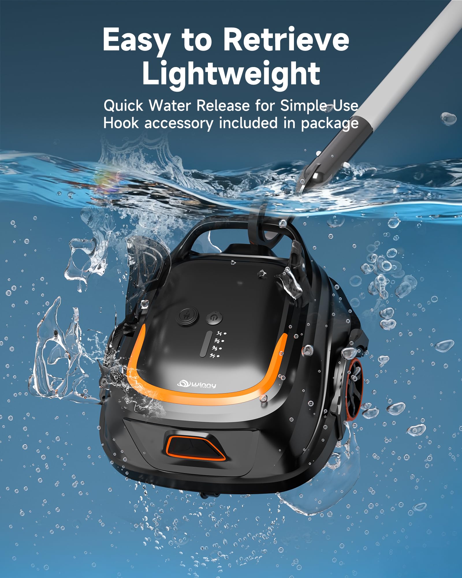 (2026 New) A1 Cordless Robotic Pool Vacuum for Above Ground Pools, Powerful Suction, Dual Filters, Self-Parking, 120-Min Runtime & 2.5h Fast Charging, Ideal for Above Ground Pool up to 1076 sq.ft