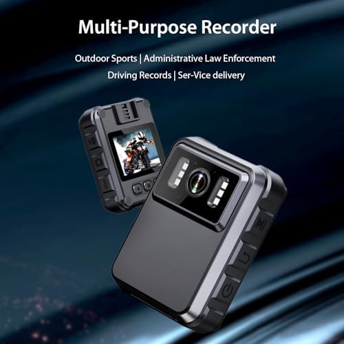 1080P Body Camera, Body Mounted Video Camera Built-in 64GB, Personal Wearable Cam with 2.0” Screen, IR Night Vision, IP65, Bodycam for Civilians(NO WiFi NO APP)