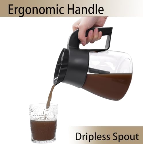 10-Cup Coffee Pot Replacement for Ninja Coffee Maker CM400 CM401 CF090 CF091 CM300 CP300 CP301 Glass Carafe Replacement with Brew-Through Lid Sturdy Handle