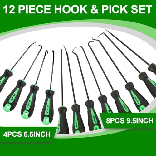 12-Piece Pick and Hook Tools Set, Pick Tool Set Car Auto Oil Seal/O-Ring Seal Gasket Pick Hooks Puller Remove, Long and Mini Pick Tool Set