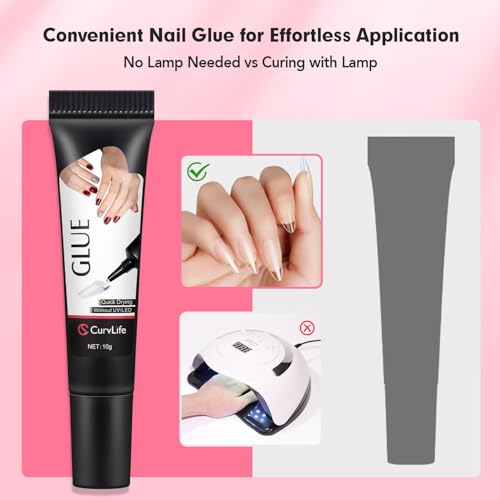 10g Semi Solid Nail Glue Gel with 5ml Nail Glue Remover Pen, No Need for Uv Light, Gel Glue for Press On Nails, Nail Glue Remover for Nails, Click&Remove Pen