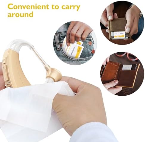 100 Count Hearing Aid Wipes Individually Wrapped Hearing Aid Cleaner Hearing Aid Cleaning Wipes for Hearing Aids,Earmold, Earbuds, Headphone,Screen,Glasses,Phone