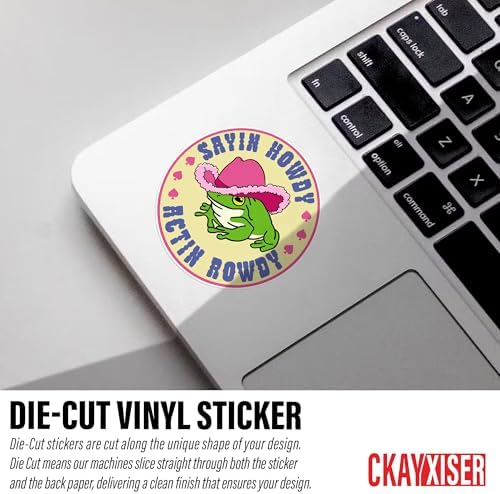 (3Pcs) Sayin Howdy Actin Rowdy Frog Sticker Funny Cowboy Frog Cowgirl Country Western 3" Sticker Waterproof Vinyl Sticker for Laptop, Water Bottle, Tumbler, Accessories Gifts 3 Inches
