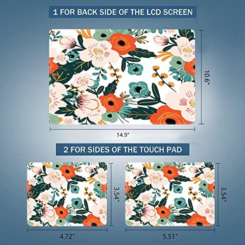 15 15.4 15.6 Inches Personalized Laptop Skin Sticker Reusable Netbook Skin Sticker Universal 12.1 13 13.3 14 InchesNotebook PC Art Protector Cover by AORTDES(Flowers)