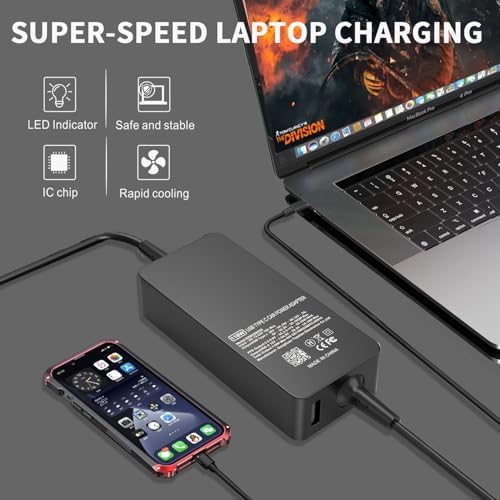 100W USB C AC Adapter Laptop Car Charger for Dell Latitide,for Lenovo Asus HP Samsung Laptop Car Power Cord