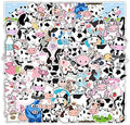 100 PCS Cow Stickers Waterproof PVC Vinyl Animal Decorative for Water Bottle Stickers Waterproof Vinyl Hydroflask Phone Skateboard Laptop Notebooks Stickers Gift to Friends Famils (Cow)