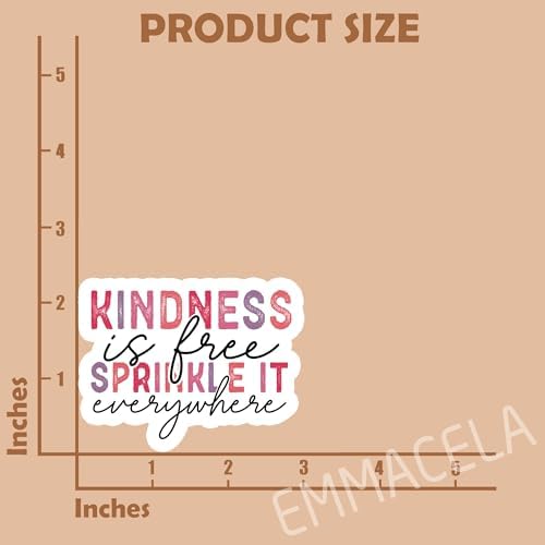 (3PCS) Kindness is Free Sprinkle It Everywhere Sticker Mental Health Inspirational Motivational Sticker Kindness Sticker, Waterproof Vinyl Decal for Books Laptops Tumblers Water Bottle, Size 3" x 2.3"
