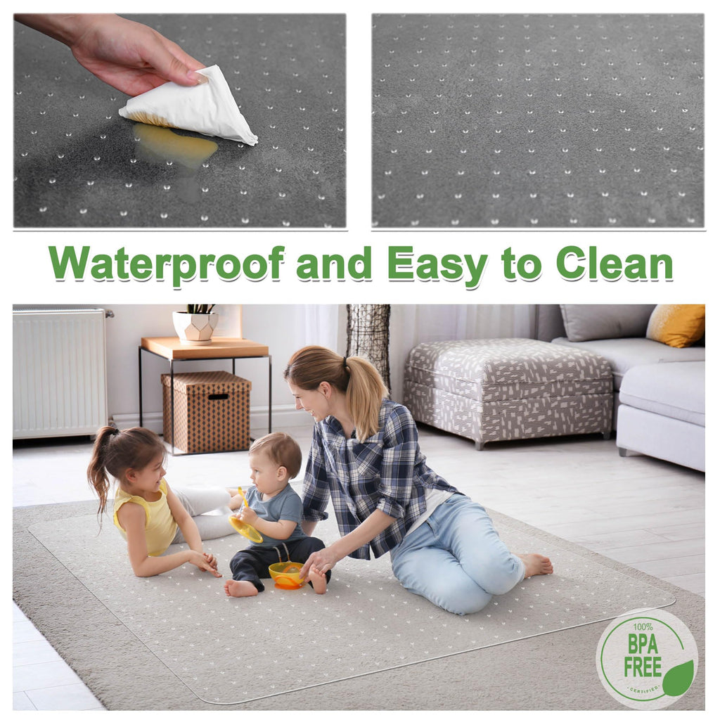 100pointONE Extra Large Office Chair Mat for Carpet, 35" x 55" Clear Desk Chair Mat for Low Pile Carpeted Floors- Easy Glide Plastic Floor Mat for Office Chair on Carpet