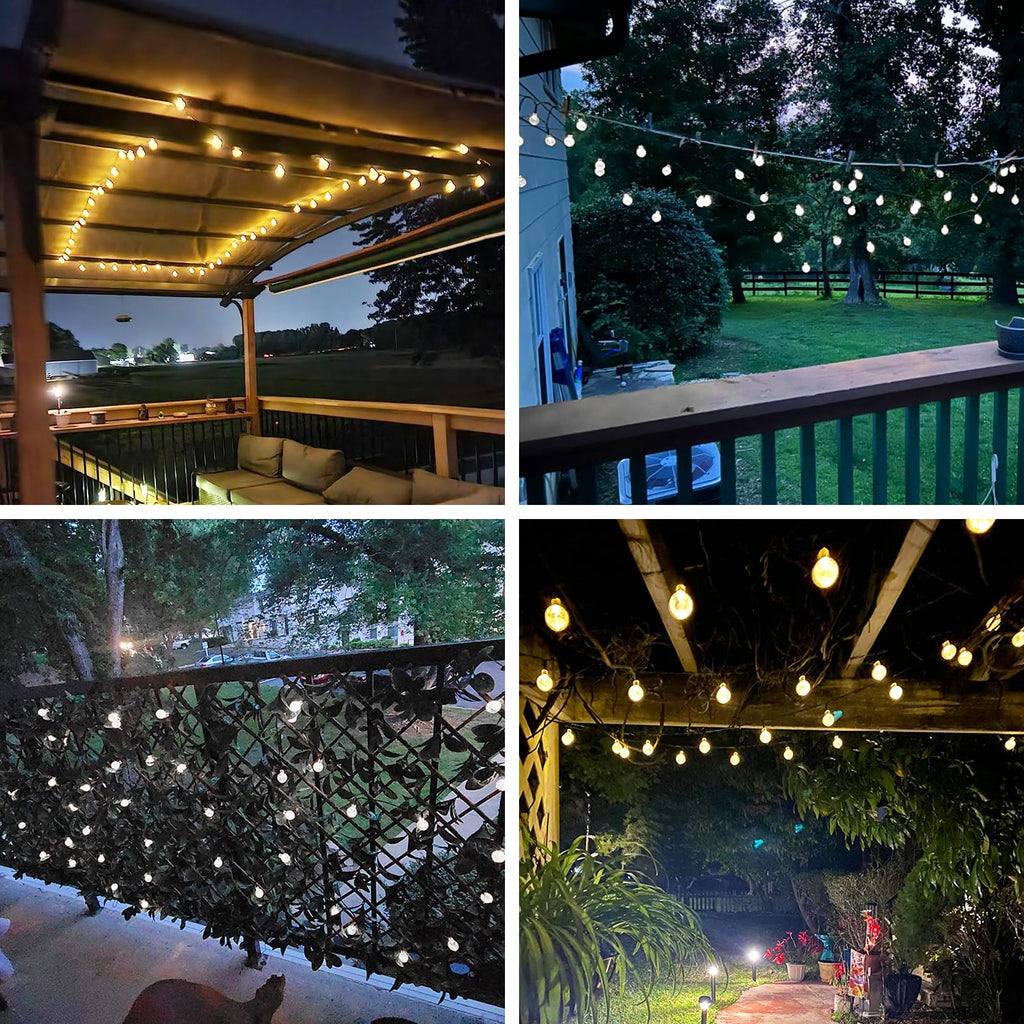 1-Pack Warm White & 1-Pack Cool White Total 100 LED 64FT Crystal Globe Solar String Lights Outdoor, Waterproof Solar Outdoor Lights with Modes, Solar Lights for Garden Tree Patio Christmas Decoration