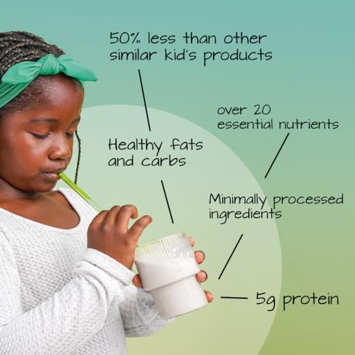 (2 Pack) Else Nutrition Kids Organic Complete Nutrition Shake Powder, Plant-Based, Less Sugar, Clean, Complete Drink Mix, Whey-Free, Soy-Free, Dairy-Free, 16 oz, Vanilla