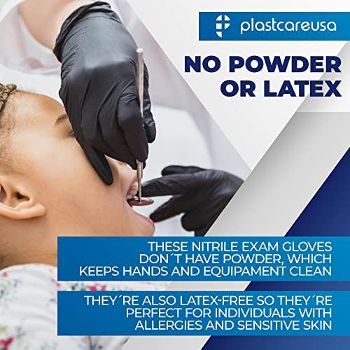 100 Nitrile Exam Gloves 3.5 Mil - Latex & Powder Free, Disposable Non-Sterile Protective Gloves By PlastCare