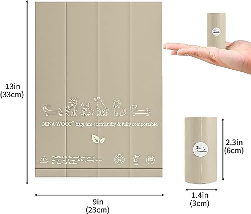 100% Certified Home Compostable and Biodegradable Dog Poop Bags - ASTM D6400 & EN 13432 Compliant dog poop bags rolls – 90 Bags – 6 x Rolls of Plant Based Poop Bags for dogs - Thick Poop Bags