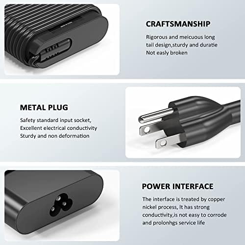 130W USB C Type C Adapter Laptop Charger Compatible with Dell XPS 15 2in1 9575 Precision 5530 2in1 5550 5750 3560 3550 3551 Latitude 7410 7310 7210 9410 9510 9575 5420 5520 5510 Power Supply Cord