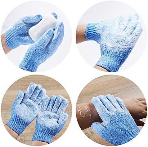 10 Pairs Exfoliating Gloves,Made of 100% Nylon,10 Colors Double Sided Exfoliating Gloves for Beauty Spa Massage Skin Shower Body Scrubber Bathing Accessories.