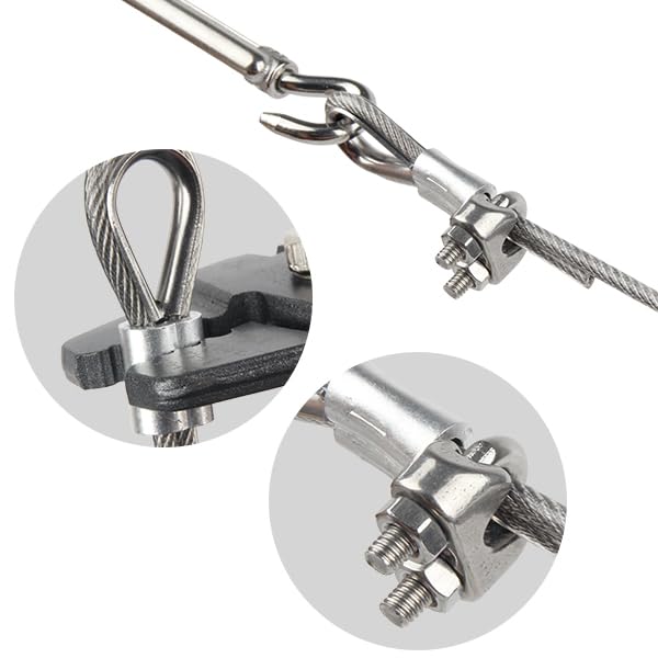 1/8" Wire Rope Kit，Steel Wire Cable，200FT Turnbuckles for Cables Wire，Vinyl Coated Stainless Steel Cable Wire for Outdoor,Garden,Kitchen,Craft with Turnbuckle