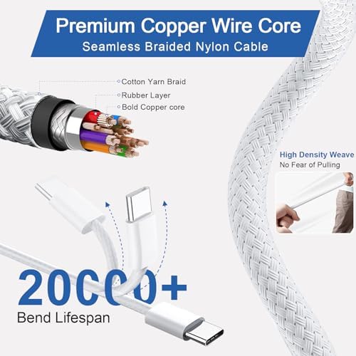140W USB-c Power Adapter Charger for Mac Book Pro 14 16 inch 2021 2023 M1 M2, Mac Book Air 13 15 inch M2 M3 2022 2023 2024, 6.6 FT Braided Magnetic USB-c to Mag 3 Cable LED Indicator