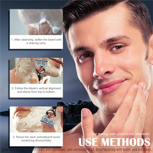 12pcs Razor Blade Shaving Razor Blade Refills for Fusion 5, Orange New Version