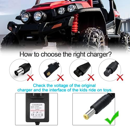 12V Kids Charger for Ride On Toys Car, 12V Ride-on Toys SUV Car Battery Charger, Various Electric Battery Charger，12 V Universal Charger Kids Riding Toy Charger