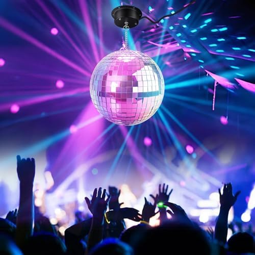 1 RPM Slow Speed Disco Ball Motor Heavy Duty Mirror Ball Electric Motor Rotator Supports 4'' - 12'' Balls for Dj Party Light Home Bands, Christmas Party