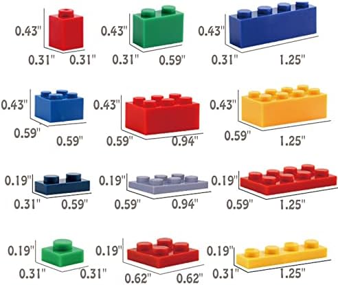 1500 Pieces Building Bricks, Classic Bulk Small Blocks, Classic Building Bricks Set Basic Building Blocks Compatible with All Major Brands