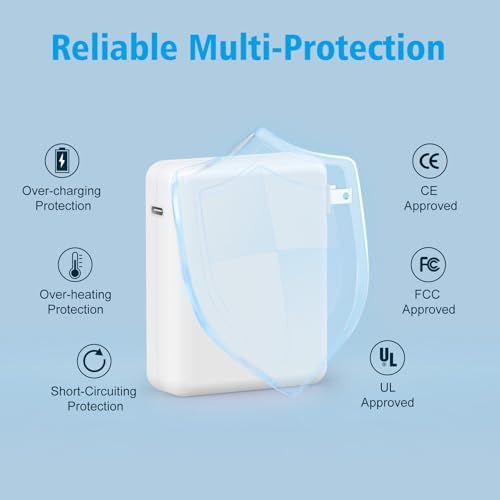 140W USB C Charger Power Adapter for MacBook Pro 16 14 inch 2024 2023 2022 2021 M4 M3 M2 M1 PD3.1, M2 M3 MacBook Air 13 15 inch, 6.6FT USB C to 3 Braided Cable LED, Powerful Connect, Original Quality