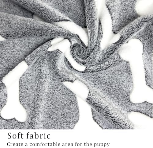 1 Pack 3 Blankets Super Soft Fluffy Premium Fleece Pet Blanket Flannel Paw Printed Throw for Dog Puppy Cat (Large 41x31'', Star, Bone, Love)