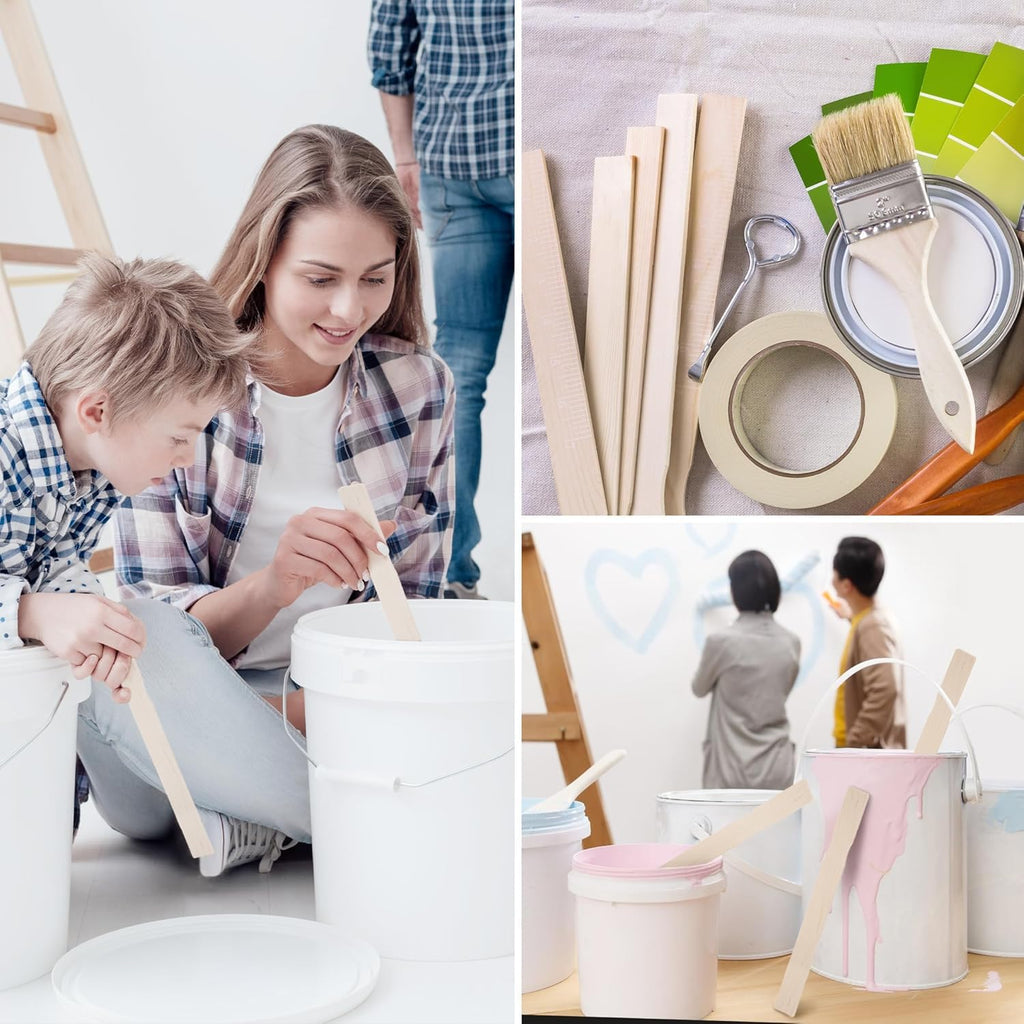 120 Pieces Paint Stir Sticks, 12 Inch Long Wooden Paint Stirrers for Mixing Paint, Paint Sticks for Library Markers or Garden Plant Labels, Mixing Sticks for DIY Craft Sticks
