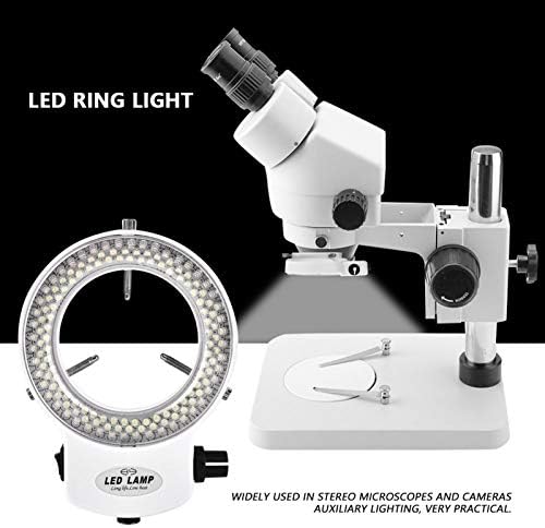 144 LED Ring Light Adjustable Microscope Camera 144 LED Beads Light Source Brightness Ring Lamp for Stereo Microscope (White)