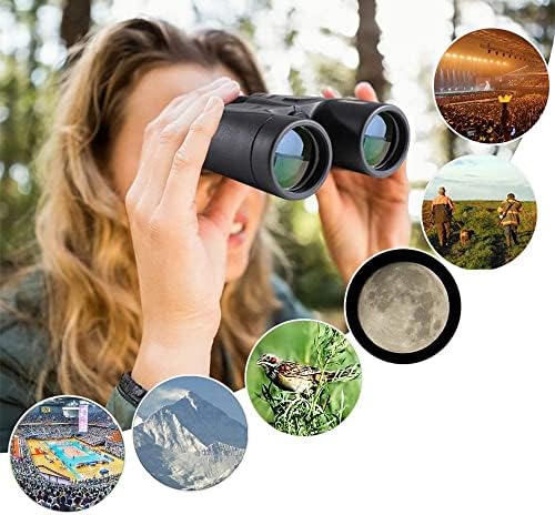 10X42 Professional Binoculars with Smartphone Adapter, Compact Waterproof Low Night Vision Binoculars for Adult Birds Watching Hunting Concert Travel